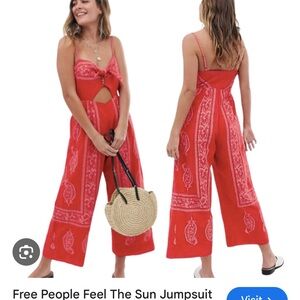 Free People Red Jumpsuit